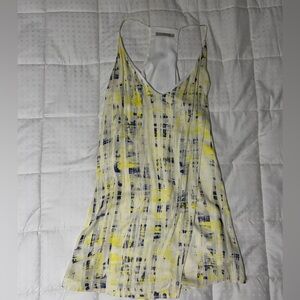 TOWNSEN White Dress with Yellow & Navy Accents